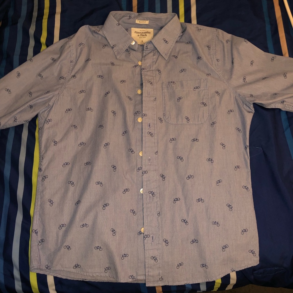 Abercrombie and Fitch bicycle print button down